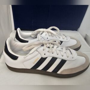 Adidas Samba White Black Sneakers Sz 9 Men's